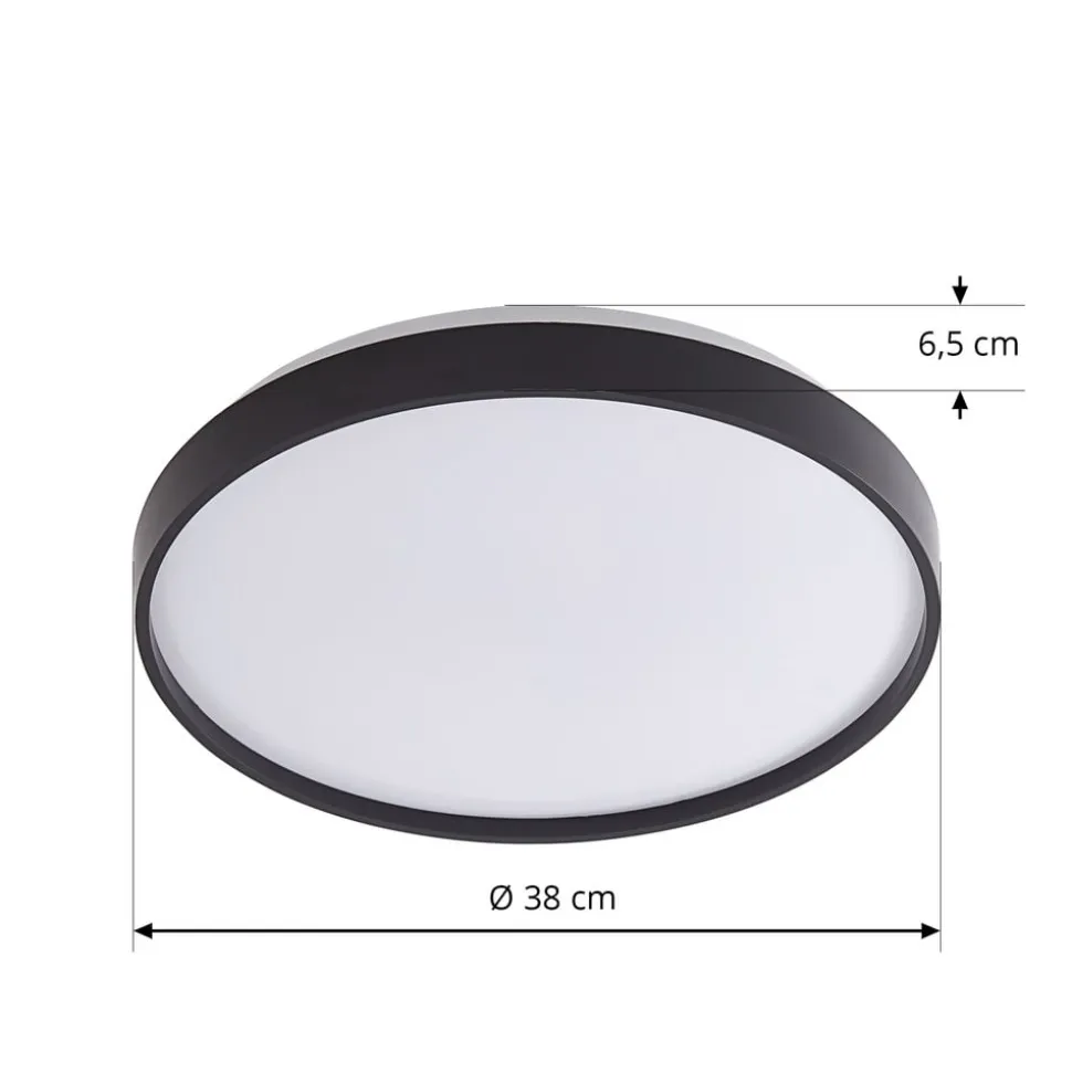 Lindby Smart LED-loftslampe Mirren sort metal CCT Tuya