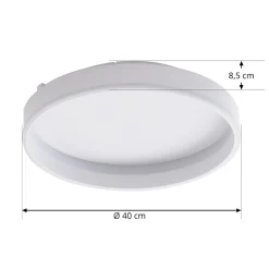 Lindby Smart LED-loftslampe Yasmen, hvid, metal, CCT, Tuya