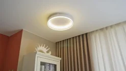 Lindby Smart LED-loftslampe Yasmen, hvid, metal, CCT, Tuya
