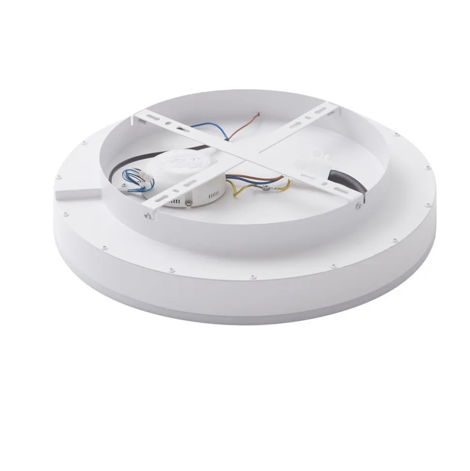 Lindby Smart LED-loftslampe Yasmen, hvid, metal, CCT, Tuya