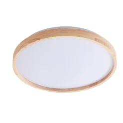 Lindby Smart LED-loftslampe Mirren træ Ø49,5 cm CCT Tuya