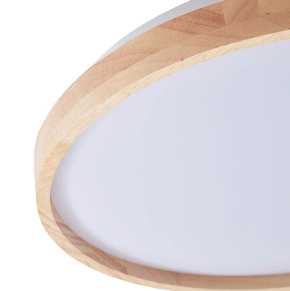 Lindby Smart LED-loftslampe Mirren træ Ø49,5 cm CCT Tuya