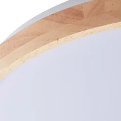 Lindby Smart LED-loftslampe Mirren træ Ø49,5 cm CCT Tuya