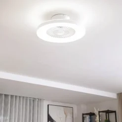 Lindby Smart LED-loftventilator Paavo, hvid, støjsvag, Tuya