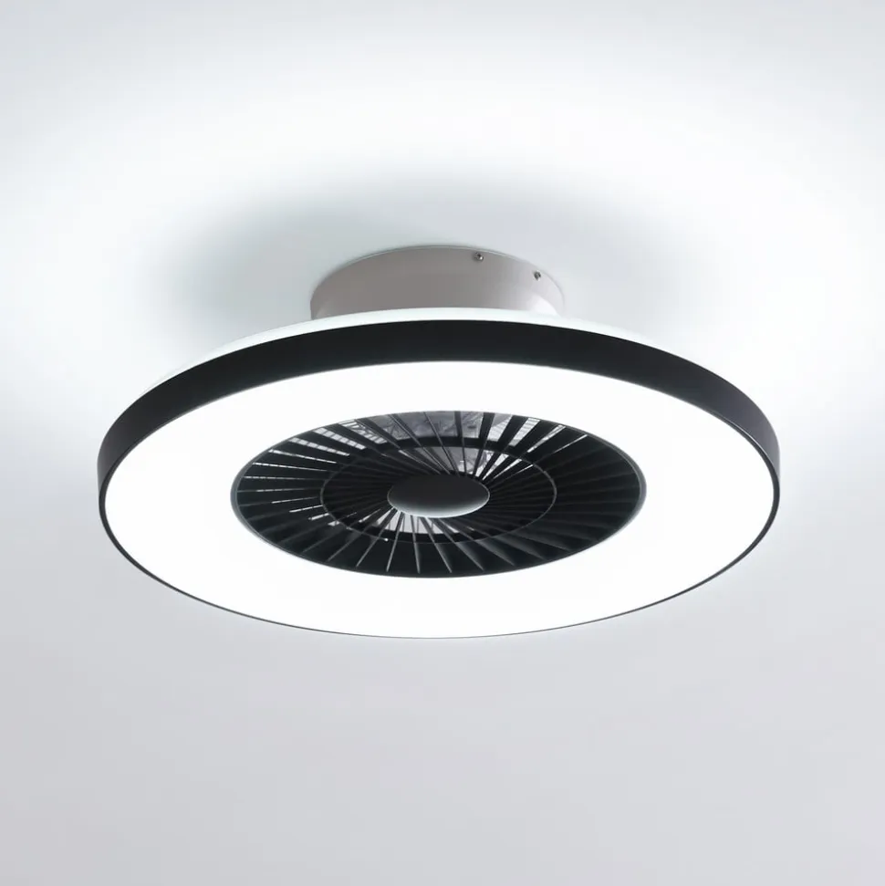 Lindby Smart LED-loftventilator Paavo sort, lydsvag Tuya