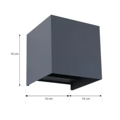 Lindby Smart udendørs LED-væglampe Dara grå kantet CCT RGB Tuya