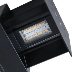 Lindby Smart udendørs LED-væglampe Dara grå kantet CCT RGB Tuya