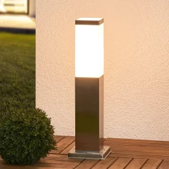 Lindby sokkelampe Lorian, 45 cm, stål, IP44, E27
