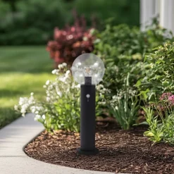 Lindby sokkellampe Dangan, klar, 60 cm, glas, sensor