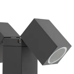 Lindby sokkellampe Othil, 2 lyskilder, 50 cm, antracit, metal