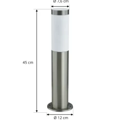 Lindby Sokkellampe Statius, grå, stål, sensor, 45 cm