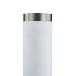 Lindby Sokkellampe Statius, grå, stål, sensor, 45 cm