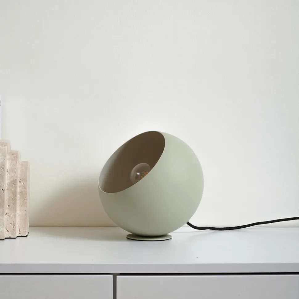 Lindby Solomia bordlampe, grøn, jern, Ø 20 cm