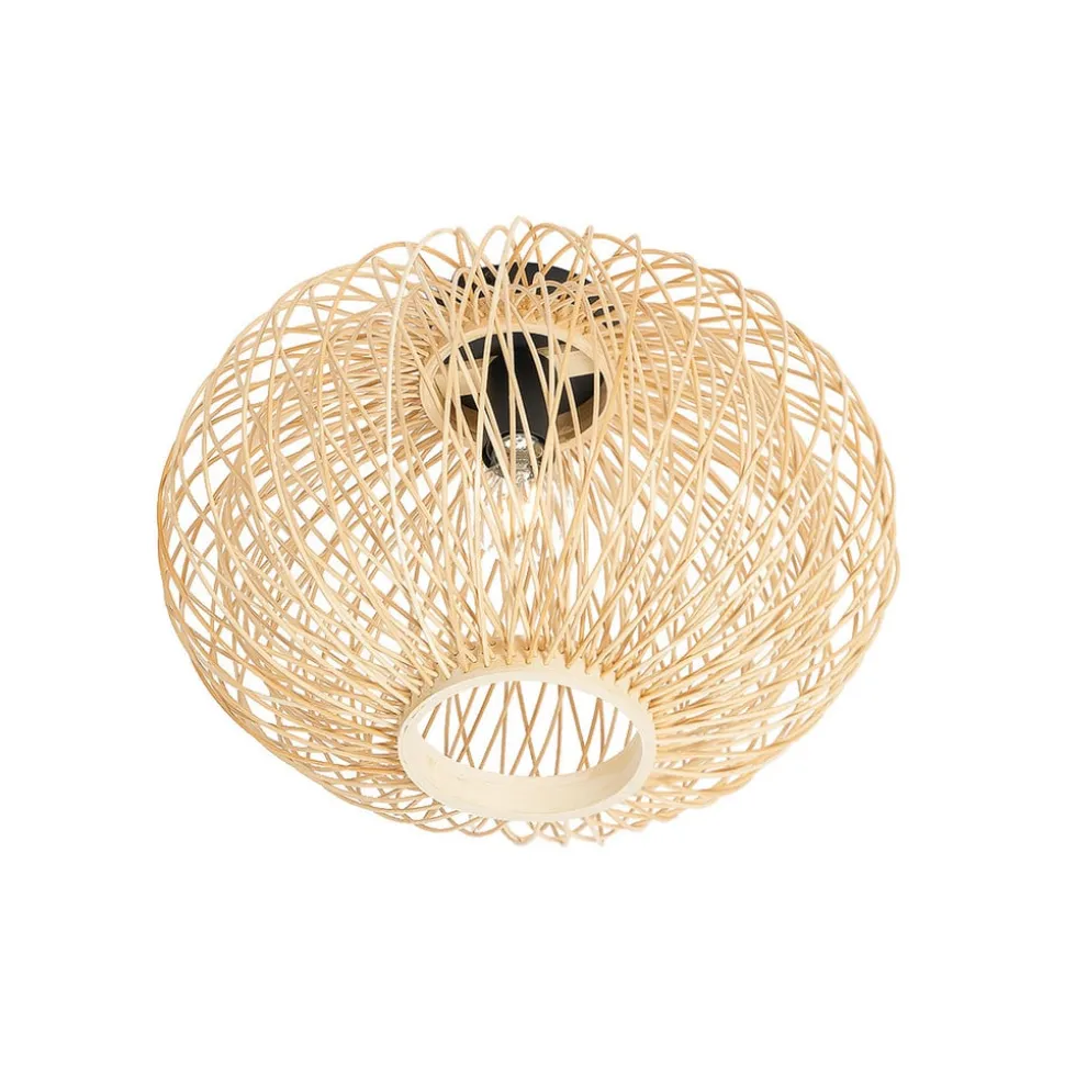 Lindby Solvira loftlampe, bambusflet, rund