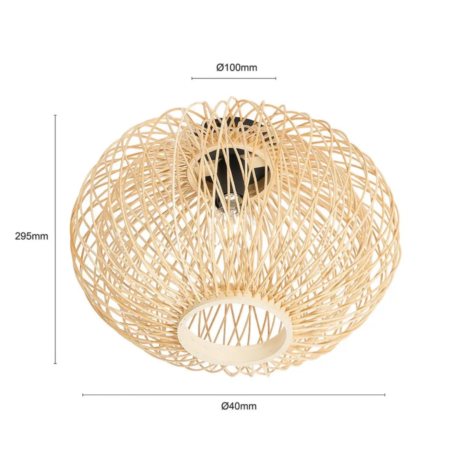 Lindby Solvira loftlampe, bambusflet, rund