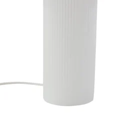Lindby Sorscha bordlampe, hvid, jern, Ø 26 cm