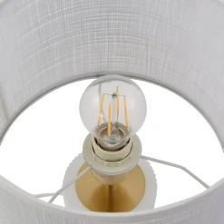 Lindby Sorscha bordlampe, hvid, jern, Ø 26 cm