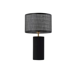 Lindby Sorscha bordlampe, sort, jern, Ø 26 cm