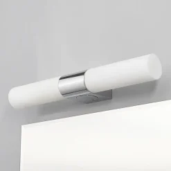Lindby spejllampe Ziva, fatning, hvid, glas, IP44