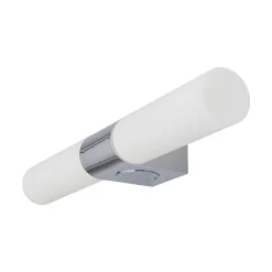 Lindby spejllampe Ziva, fatning, hvid, glas, IP44