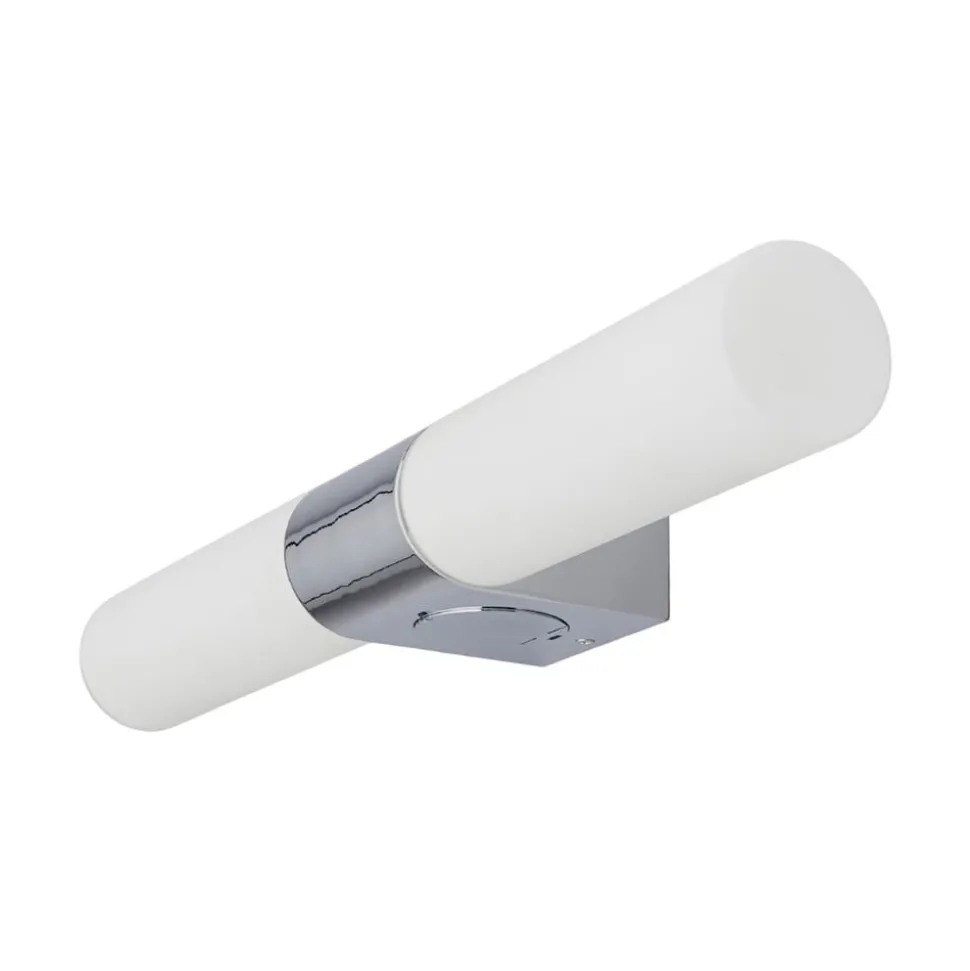 Lindby spejllampe Ziva, fatning, hvid, glas, IP44
