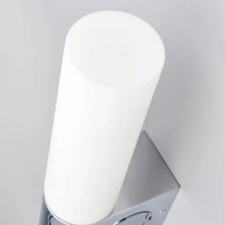 Lindby spejllampe Ziva, fatning, hvid, glas, IP44