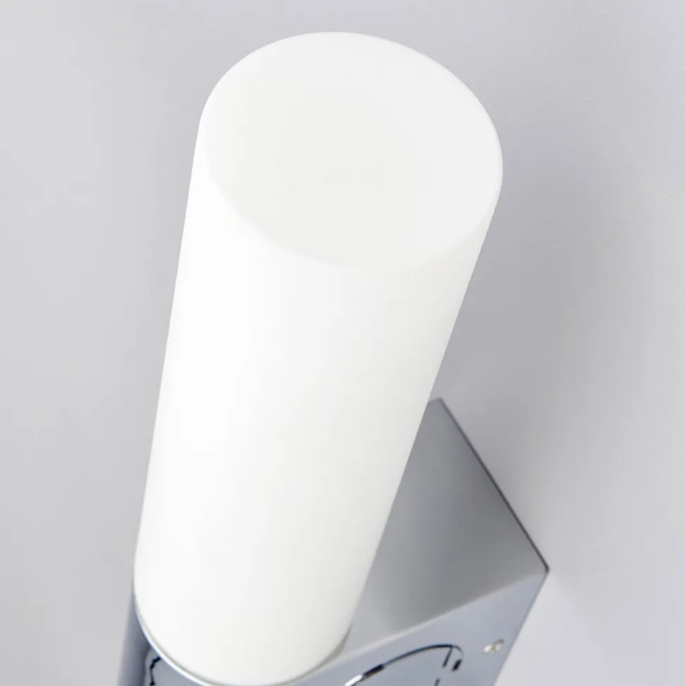 Lindby spejllampe Ziva, fatning, hvid, glas, IP44