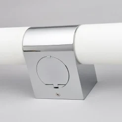 Lindby spejllampe Ziva, fatning, hvid, glas, IP44