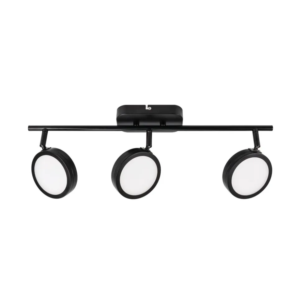 Lindby spot Neros, sort, 3-lys, 55 cm, CCT, jern