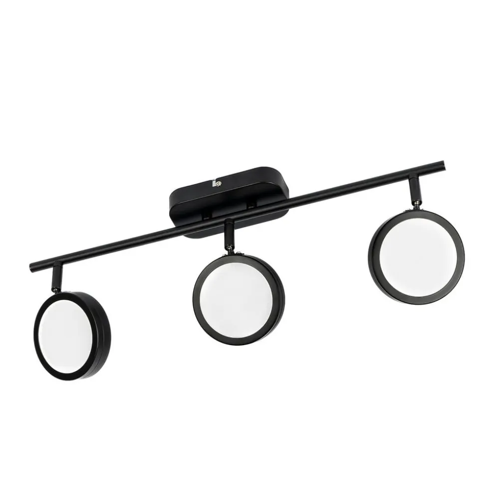Lindby spot Neros, sort, 3-lys, 55 cm, CCT, jern
