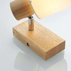Lindby Spot Wanessa, træ, hvid, E14, 14 cm, justerbar