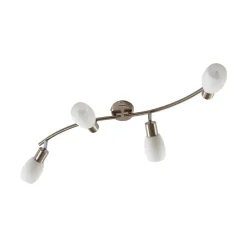 Lindby spotlight Arda, 70 cm, 4 lyskilder, nikkel, glas, E14