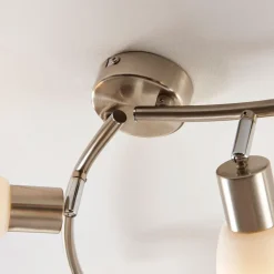 Lindby spotlight Arda, 70 cm, 4 lyskilder, nikkel, glas, E14