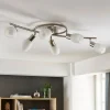 Lindby spotlight Arda, 75 cm, 6 lyskilder, nikkel, glas, E14