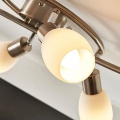 Lindby spotlight Arda, 75 cm, 6 lyskilder, nikkel, glas, E14