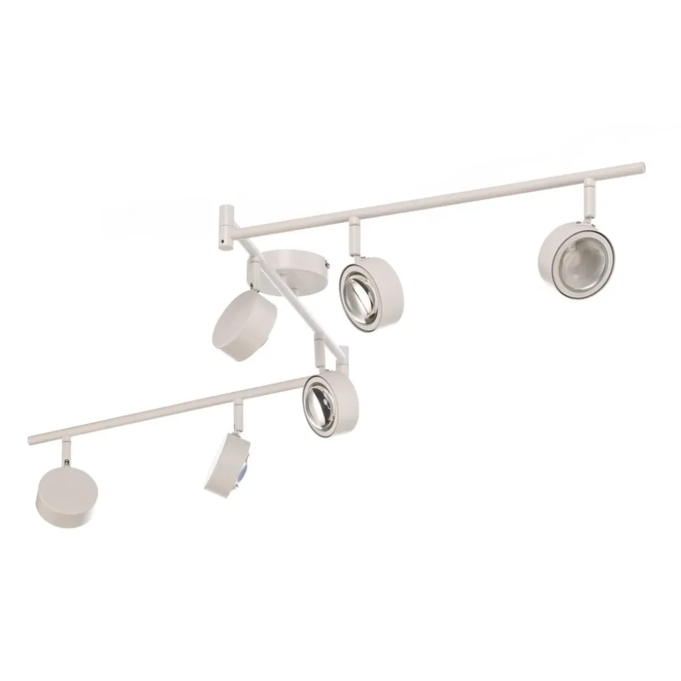Lindby spotlight Jyla, hvid, linse, 3.000 K, 6-lys, GX53