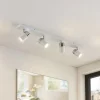 Lindby spotlight Kardo, 4 lyskilder, hvid, metal, IP44