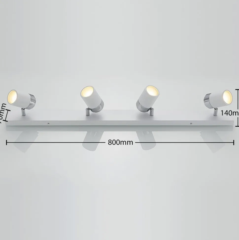 Lindby spotlight Kardo, 4 lyskilder, hvid, metal, IP44