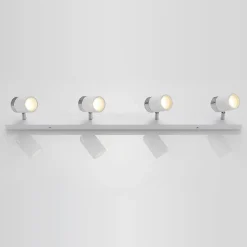 Lindby spotlight Kardo, 4 lyskilder, hvid, metal, IP44