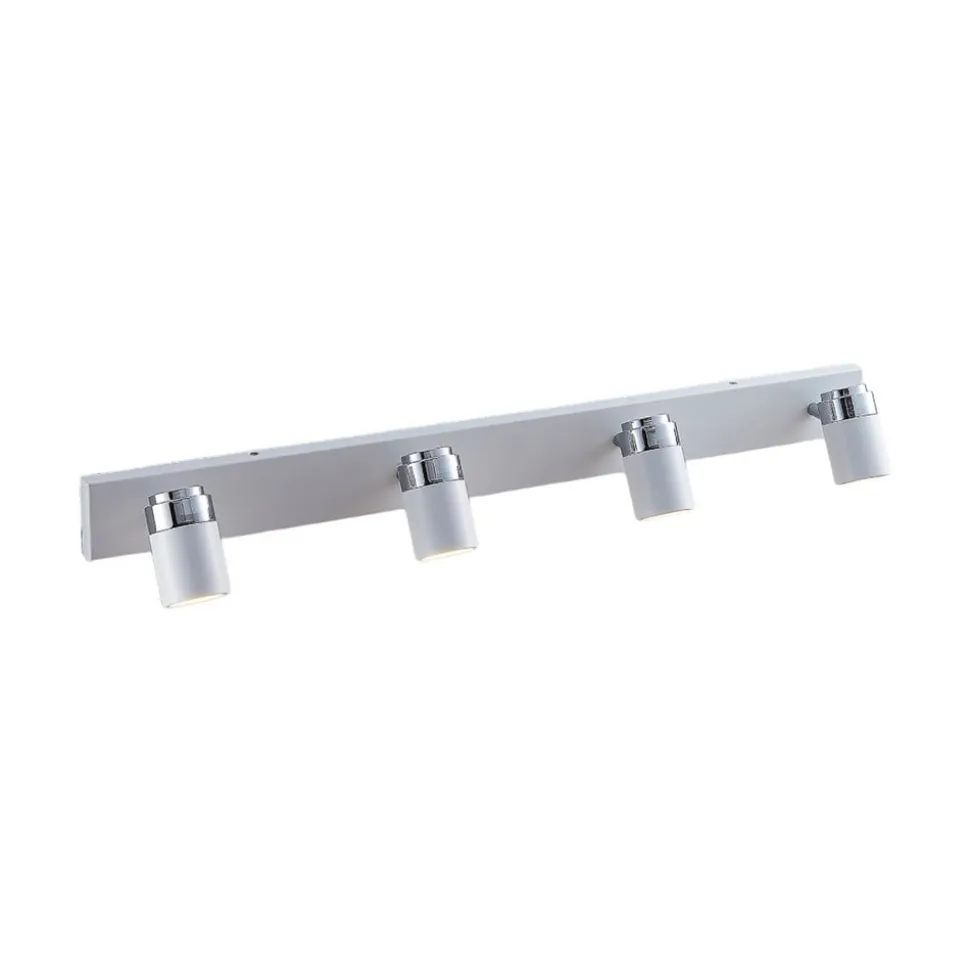 Lindby spotlight Kardo, 4 lyskilder, hvid, metal, IP44