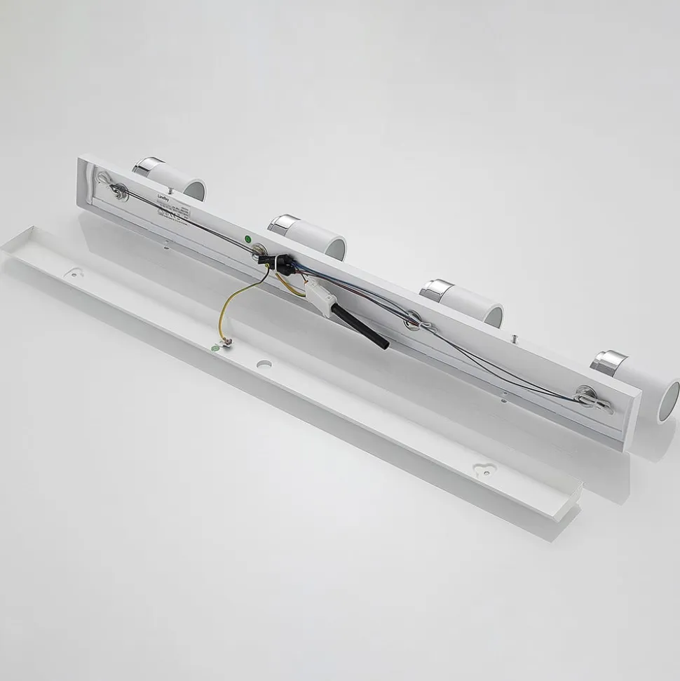 Lindby spotlight Kardo, 4 lyskilder, hvid, metal, IP44