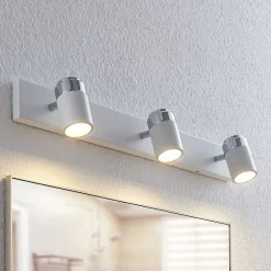 Lindby spotlight Kardo, 3 lyskilder, hvid, metal, IP44
