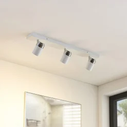 Lindby spotlight Kardo, 3 lyskilder, hvid, metal, IP44