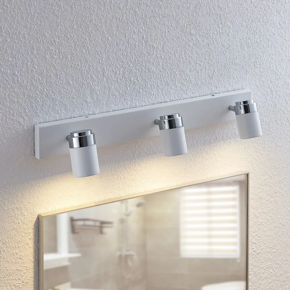 Lindby spotlight Kardo, 3 lyskilder, hvid, metal, IP44