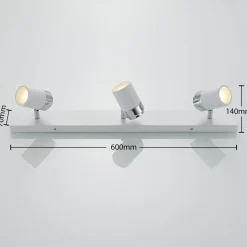 Lindby spotlight Kardo, 3 lyskilder, hvid, metal, IP44