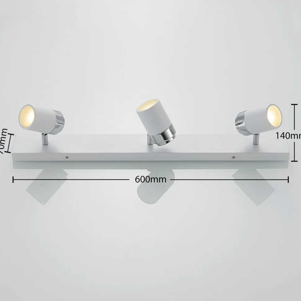 Lindby spotlight Kardo, 3 lyskilder, hvid, metal, IP44