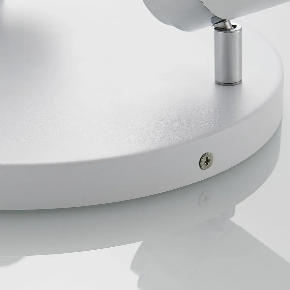 Lindby spotlight Kardo, roundel, 3 lyskilder, hvid, metal, IP44