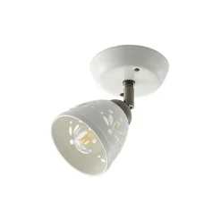 Lindby spotlight Sanrike, højde 16 cm, 1 lyskilde, hvid, keramik