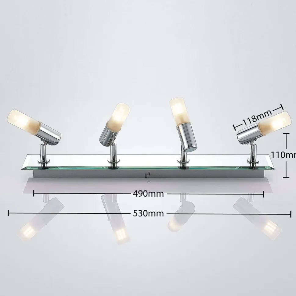 Lindby spotlight Zela, længde 53 cm, krom, 4 lyskilder