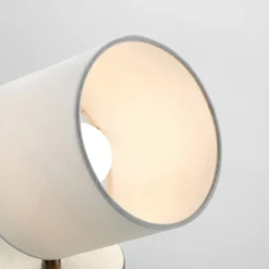 Lindby Stannis væglampe med tekstil, mat nikkel